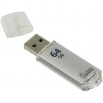 *Накопитель Smart Buy USB 3.0 Flash 64Gb V-Cut металл.серебро (чт-45/зап-12) 260249 купить в интернет-магазине КанцСервис