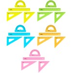 *Набор чертежный прозрачный, неоновые цвета Линейка 16см +транспортир+ 2 треугольника НЧ-30520 Стамм купить в интернет-магазине КанцСервис