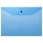 *Папка-конверт на кнопке А4 120мк прозрачная синяя ММ-30680 Стамм купить в интернет-магазине КанцСервис